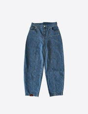 Pantalón Ballon Jeans de denim 100% algodón en azul, vista frontal