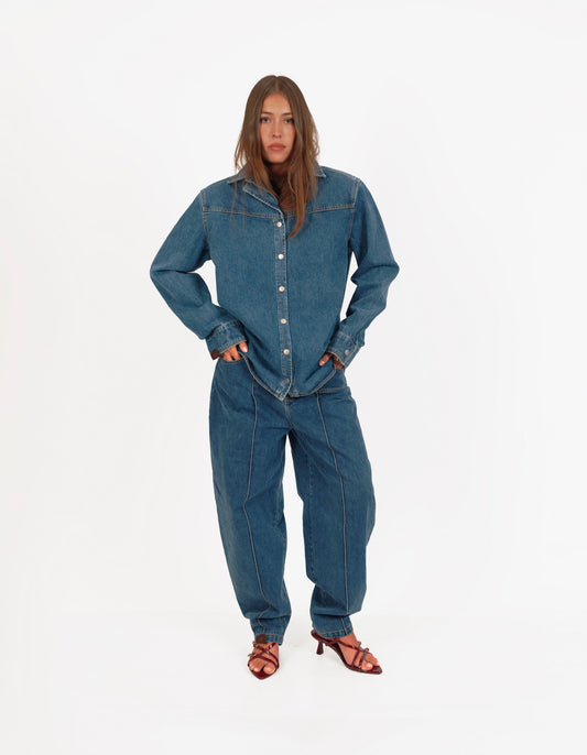 Sobrecamisa denim oversize 100% algodón de WAENN
